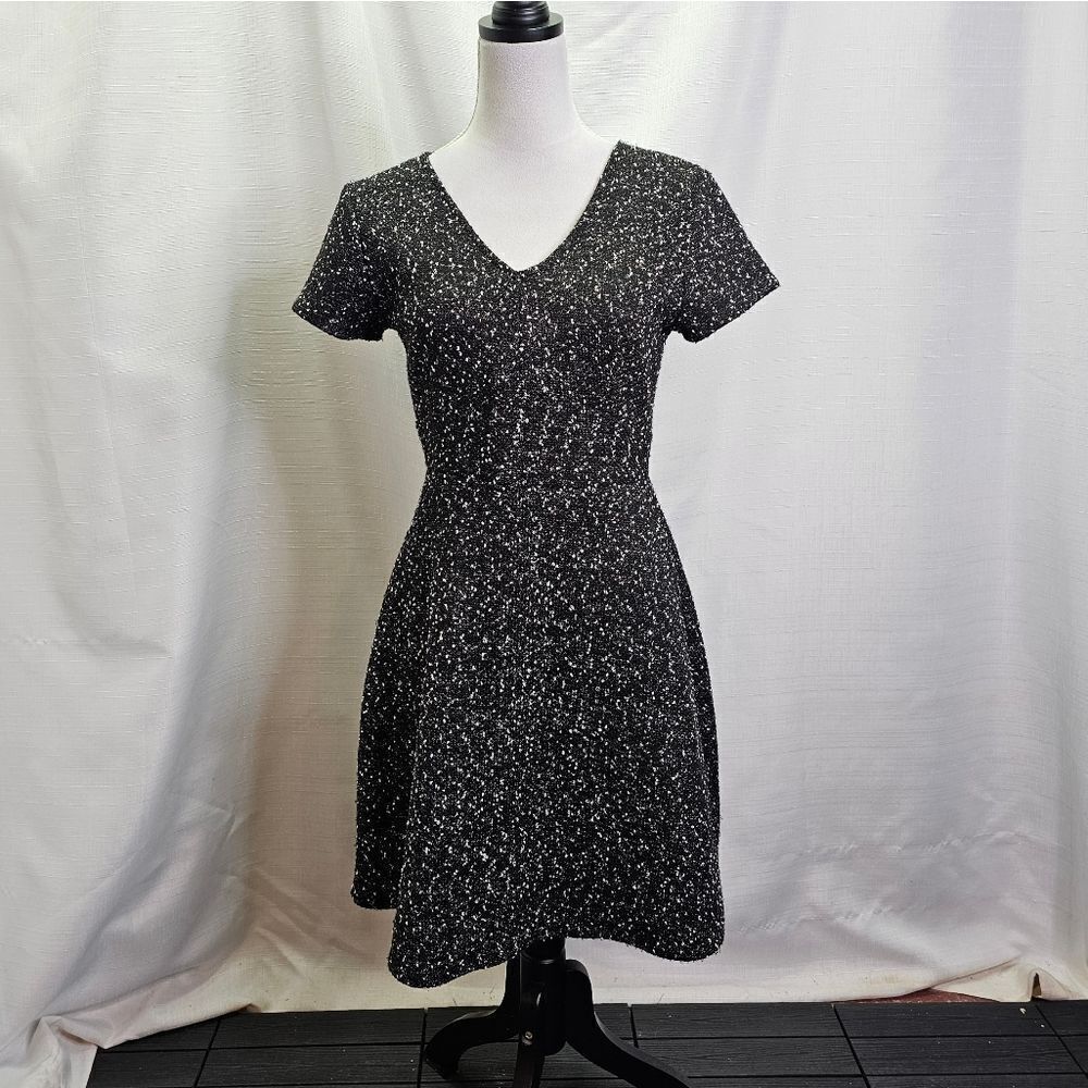Hail3Y:23 Black and White Tweed Style Fit and Flare Dress Size Small